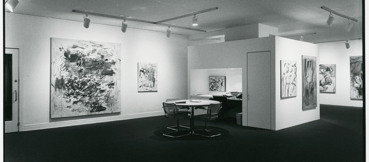 Installation view at Young Hoffman Gallery, Michael Goldberg, Paintings 1957 – 1978, 1979
