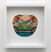 Karl Wirsum, Mask (Multicolor), c. 1974. Acrylic on acetate, 14.5 x 14 inches.