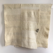 Martha Tuttle,&nbsp;I am reminded of something that once flew, 2018. Wool, white brass, 42 x 39 inches.