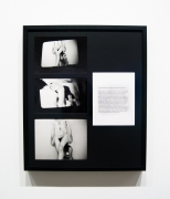 Vito Acconci.&nbsp;&nbsp;Conversions III (Association, Assistance, Dependence),&nbsp;1970-1971.&nbsp; 3 gelatin silver prints and 1 typewritten sheet mounted on board and window matte, 26 x 22 inches, framed.&nbsp;&nbsp;