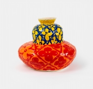 Double Gourd (Red/Orage Yellow/Blue),&nbsp;2020, Glazed ceramic
