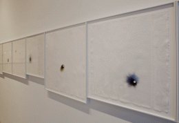 Installation view at Rhona Hoffman Gallery, Anne Wilson, Dispersions, 2013