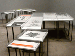 Installation view at Rhona Hoffman Gallery, Anne Wilson, Portable City, Notations, Wind-Up, 2008