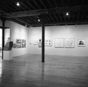 Installation view at Rhona Hoffman Gallery, James Wines, Exhibition of Drawings by SITE, 1981