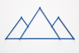Everest, 2009 Eight pieces of painted wood, pencil texts, nails